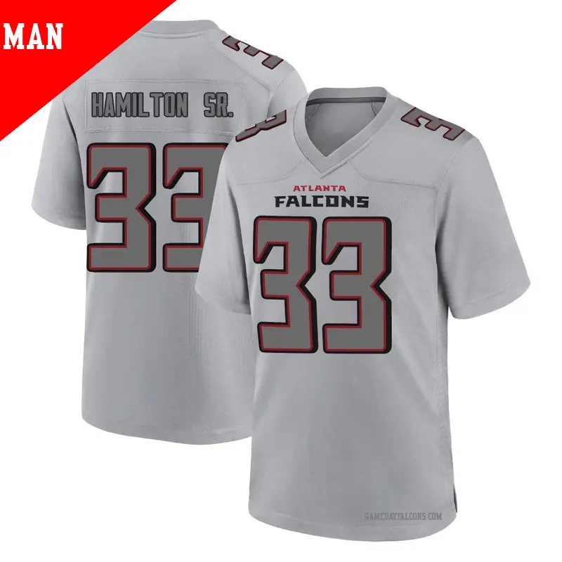 Men's ＃33 Antonio Hamilton Sr. Atlanta Falcons Game Gray Atmosphere Fashion Jersey