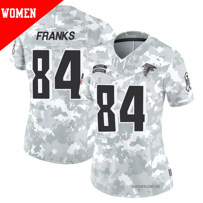 Women's ＃84 Feleipe Franks Atlanta Falcons Limited Arctic Camo 2024 Salute to Service Jersey