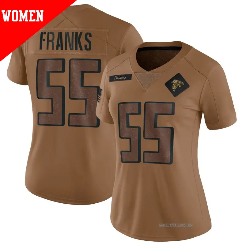 Women's ＃84 Feleipe Franks Atlanta Falcons Limited Brown 2023 Salute To Service Jersey